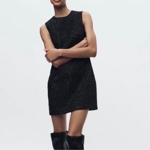 Zara | Black Textured Mini Dress